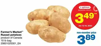 Wholesale Club Farmer's market russet potatoes offer