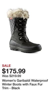 Mark's Women's garibaldi waterproof winter boots with faux fur trim - black offer