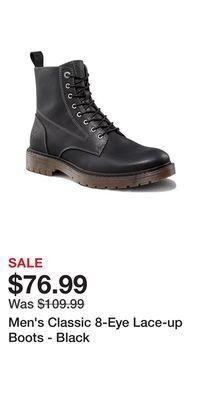 Mark's Men's classic 8-eye lace-up boots - black offer