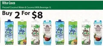 Healthy Planet Vita coco pressed coconut water & coconut milk beverage offer