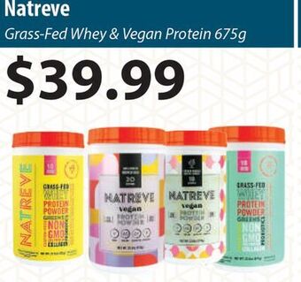 Healthy Planet Natreve grass-fed whey & vegan protein offer