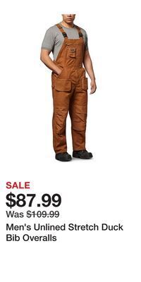 Mark's Men's unlined stretch duck bib overalls offer