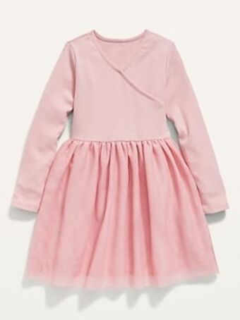 Old Navy Fit & flare wrap-front tutu dress for toddler girls offer
