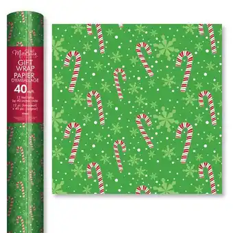 Staples Christmas wrapping roll - candy cane - 40" x 144" offer