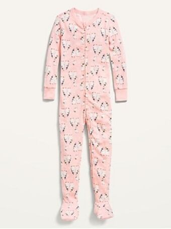 Old Navy Unisex printed one-piece footie pajamas for toddler & baby offer
