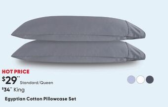 Sleep Country Egyptian cotton pillowcase set offer