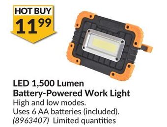 Princess Auto Led 1, 500 lumen battery-powered work light offer