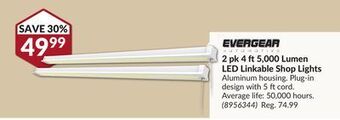 Princess Auto 2 pk 4 ft 5, 000 lumen led linkable shop lights offer