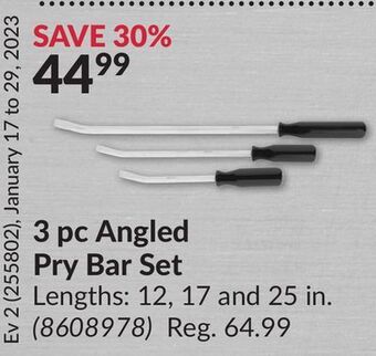 Princess Auto 3 pc angled pry bar set offer