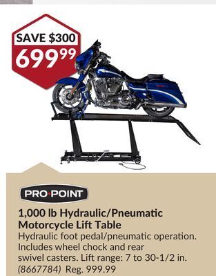 Pro point deals motorcycle lift