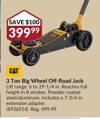 Princess Auto Cat 3 ton big wheel off-road jack offer