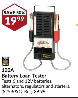 Princess Auto 100a battery load tester offer