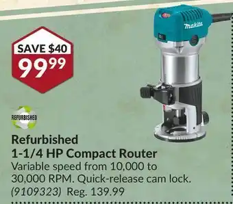 Princess Auto Refurbished 1-1/4 hp compact router offer