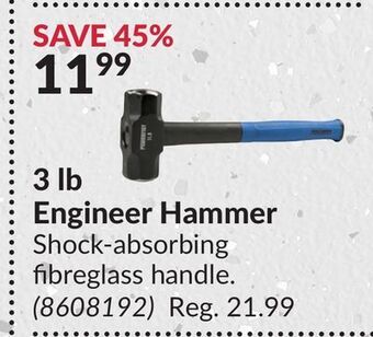 Princess Auto 3 lb engineer hammer offer