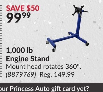Princess Auto 1, 000 lb engine stand mount head offer