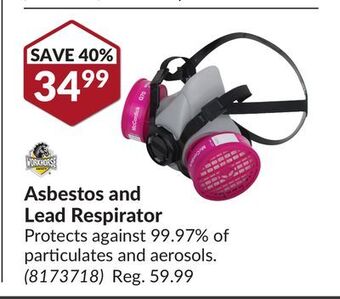 Princess Auto Asbestos and lead respirator offer