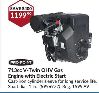 Princess Auto 713cc v-twin ohv gas engine with offer