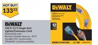 Princess Auto 100 ft12/3 single-end lighted extension cord offer