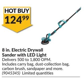 Princess Auto 8 in. electric drywall sander with led light offer