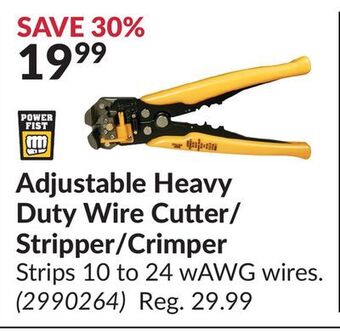 Princess Auto Adjustable heavy duty wire cutter/stripper/crimper offer