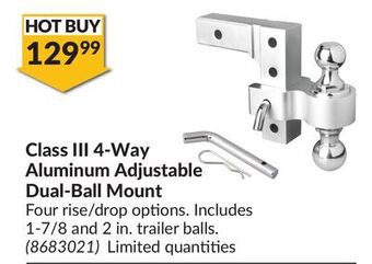 Princess Auto Class iii 4-way aluminum adjustable dual-ball mount offer
