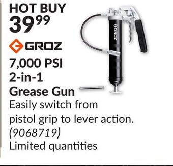 Princess Auto 7,000 psi 2-in-1 grease gun offer
