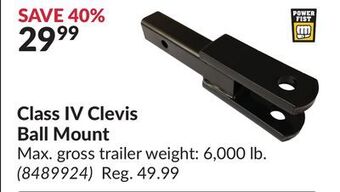 Princess Auto Class iv clevis ball mount offer