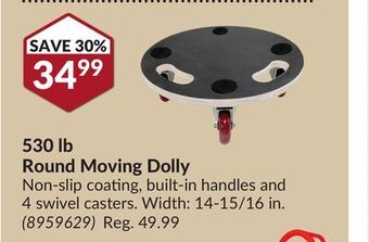 Princess Auto 530 lb round moving dolly offer