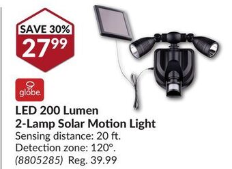 Princess Auto Led 200 lumen 2-lamp solar motion light offer