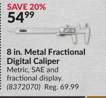 Princess Auto 8 in. metal fractional digital caliper offer