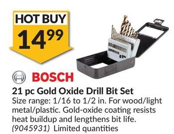 Princess Auto 21 pc gold oxide drill bit set offer
