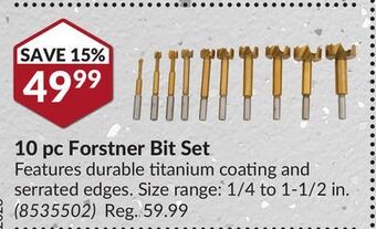 Princess Auto 10 pc forstner bit set offer