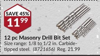 Princess Auto 12 pc masonry drill bit set offer