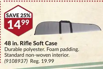 Princess Auto 48 in. rifle soft case offer