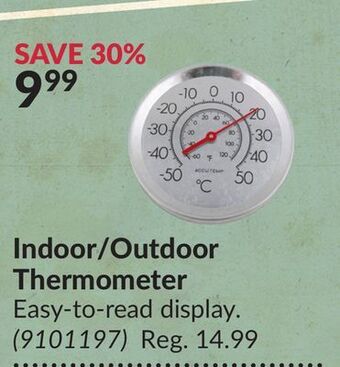 Princess Auto Indoor/outdoor thermometer offer