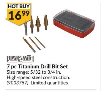 Princess Auto 7 pc titanium drill bit set offer