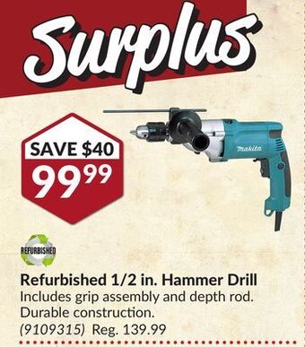 Princess Auto Refurbished 1/2 in. hammer drill offer