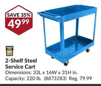 Princess Auto 2-shelf steel service cart offer