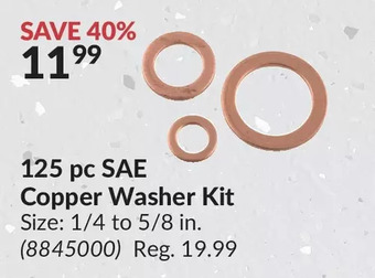 Princess Auto 125 pc sae copper washer kit offer