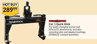 Princess Auto Red rock cat. 1 quick hitch offer
