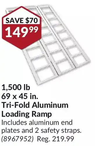 Princess Auto Tri-fold aluminum loading ramp offer