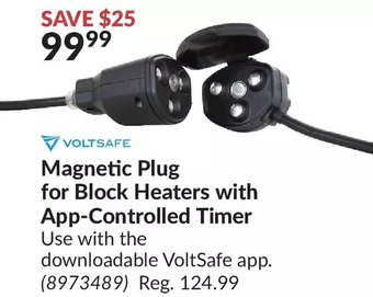 Princess Auto Voltsafe magnetic plug for block heaters with app-controlled timer offer