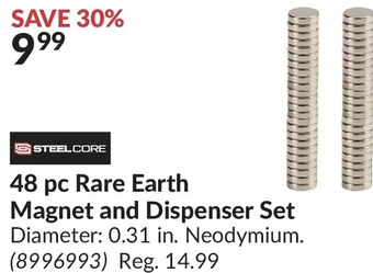 Princess Auto Steel core 48 pc rare earth magnet and dispenser set offer