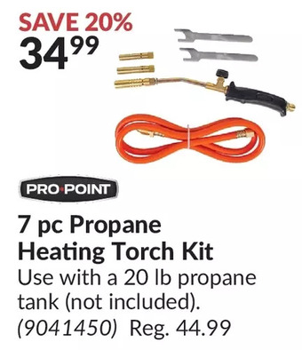 Princess Auto Pro-point 7 pc propane heating torch kit offer