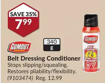 Princess Auto Gumout belt dressing conditioner offer