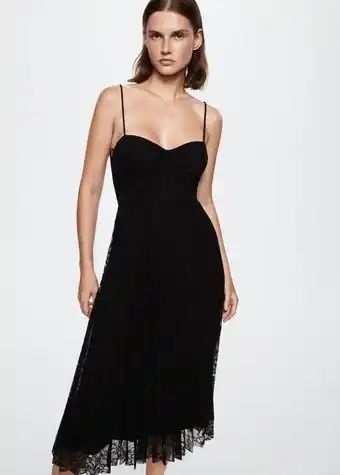 Mango Lace pleated dress offer