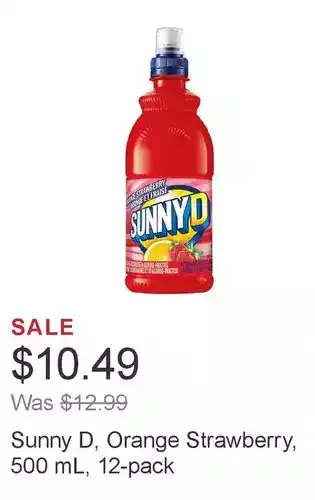 Costco Sunny d, orange strawberry, 500ml, 12-pack offer