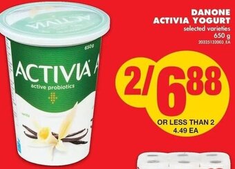 No Frills Danone Activia Yogurt 650 g offer