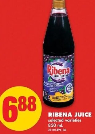 No Frills Ribena Juice 850 ml offer
