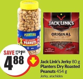 FreshCo Jack Link's Jerky 80g Planters Dry Roasted Peanuts 454 g offer
